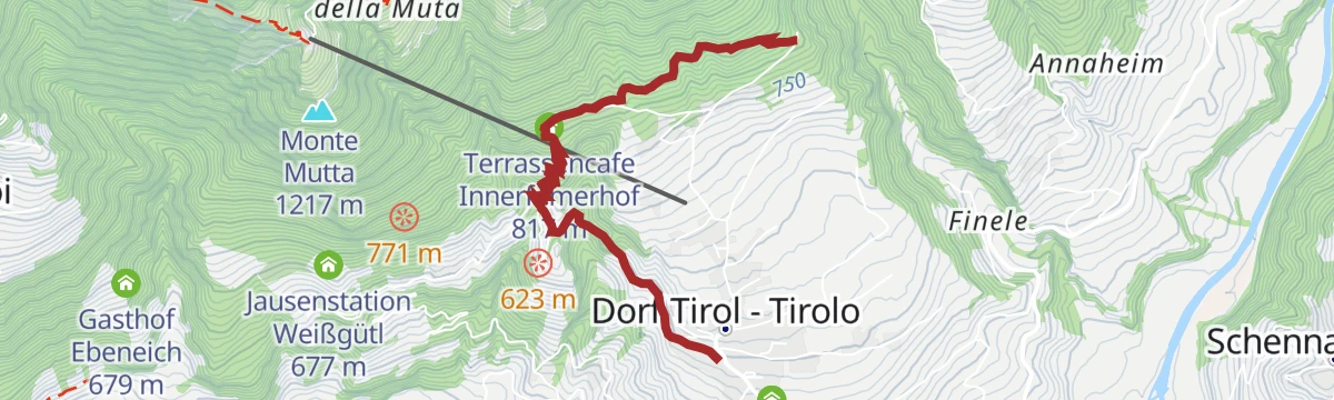 Route map: Escursione al Tiroler Kreuz